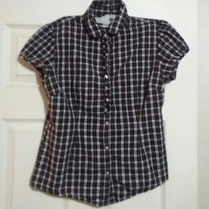 Gap Black Plaid Shirt